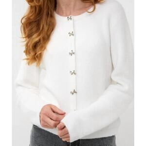 NEW ESQUALO samantha bow sweater in white